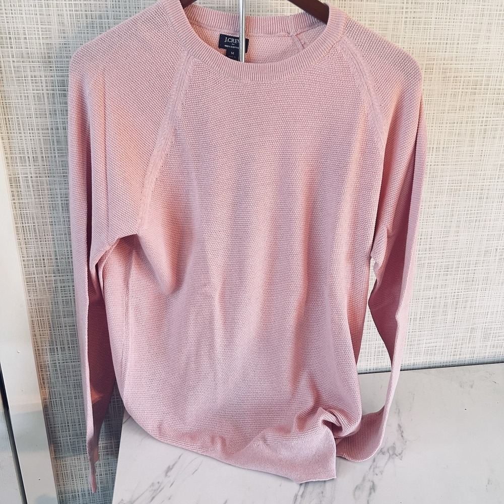 J Crew Sweater 100% Cotton Dusty Pink Crew Neck Men's Size Medium New! T